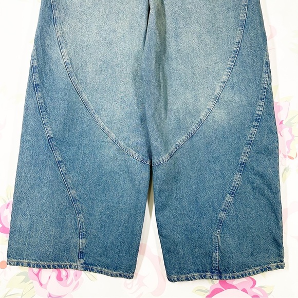 NEW Free People We The Free Chill Vibes Dropped Wide Leg Low Tide Denim Jeans 28 - Picture 9 of 14